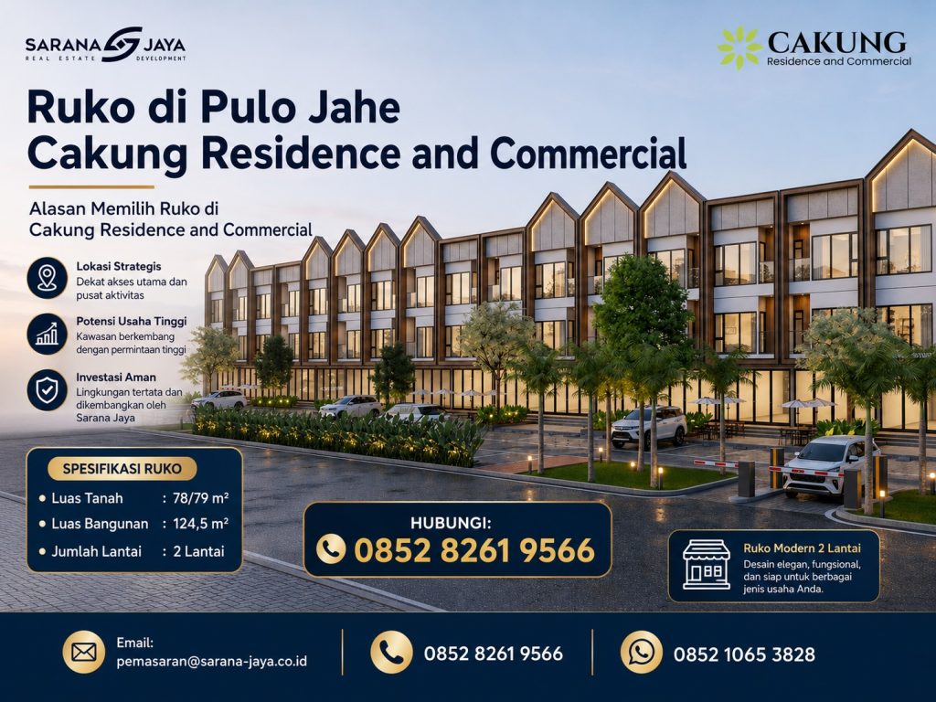 Ruko di Pulo Jahe Cakung Residence