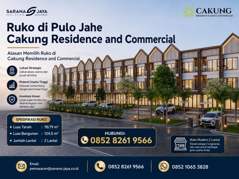 Ruko di Pulo Jahe Cakung Residence