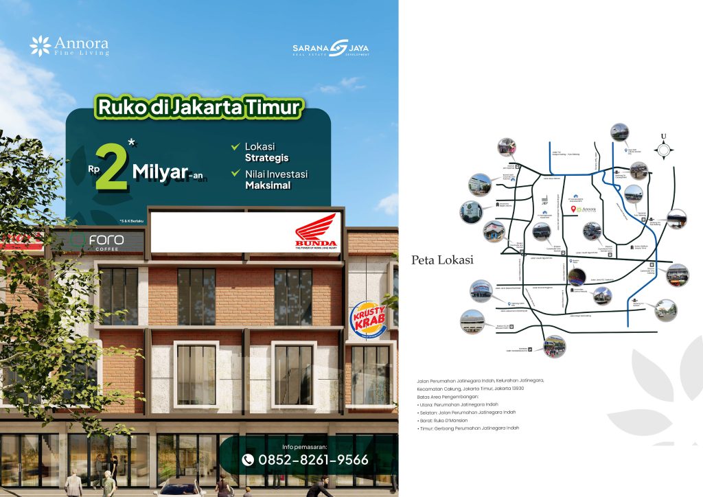 diJual Ruko di Jakarta Timur Buaran