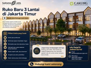 Jual Ruko Baru Dengan Harga Terbaik 2026 di Jakarta Timur 3 Lantai