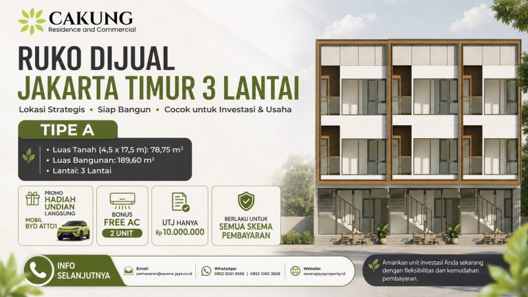 Ruko diJual Jakarta Timur 3 Lantai Terbaik