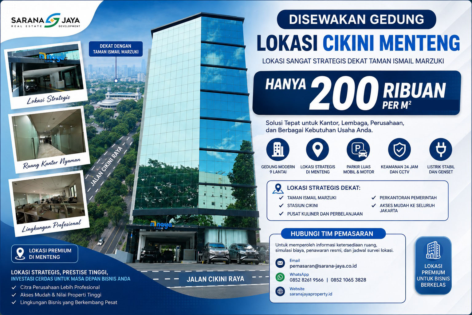 DiSewakan Gedung Lokasi Cikini Menteng 