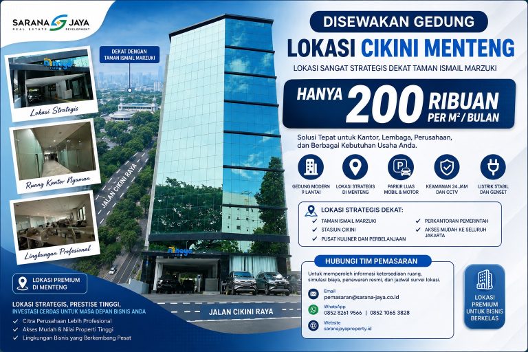 DiSewakan Gedung Lokasi Cikini Menteng