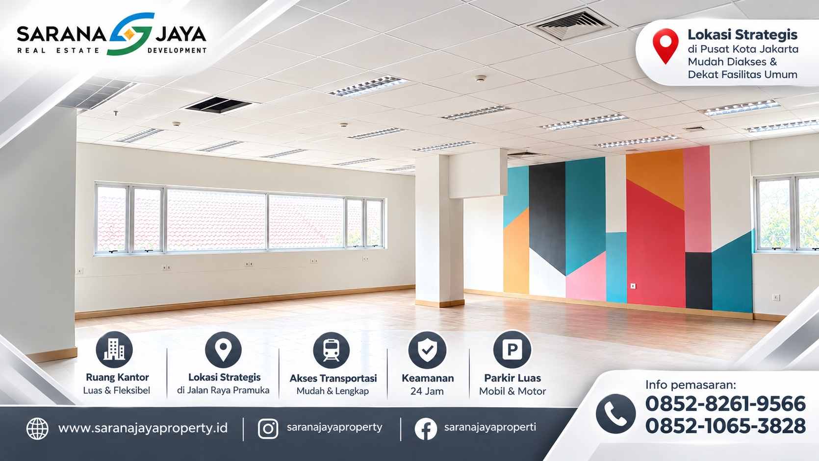 Disewakan Gedung di Jakarta Pusat di Jalan Raya Pramuka